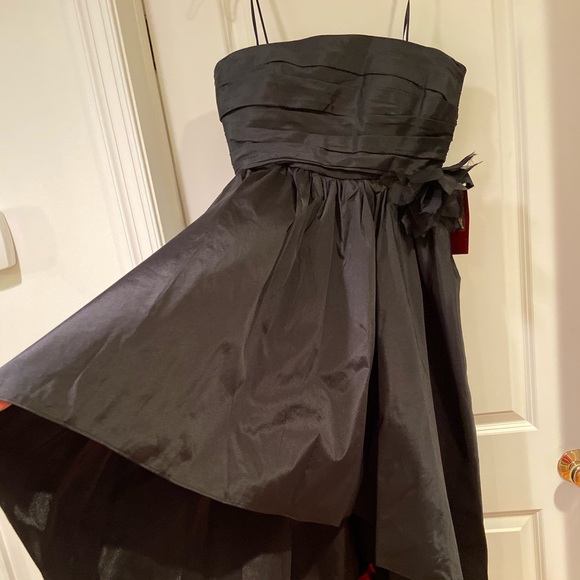 NWT Taffeta high low black strapless dress 14 - Picture 5 of 8